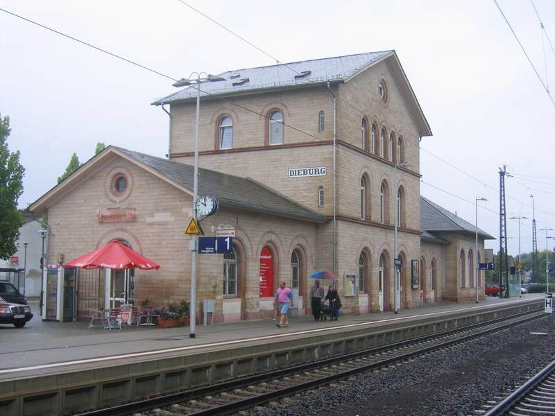Rly station of Dieburg, Hesse, Germany (1858)