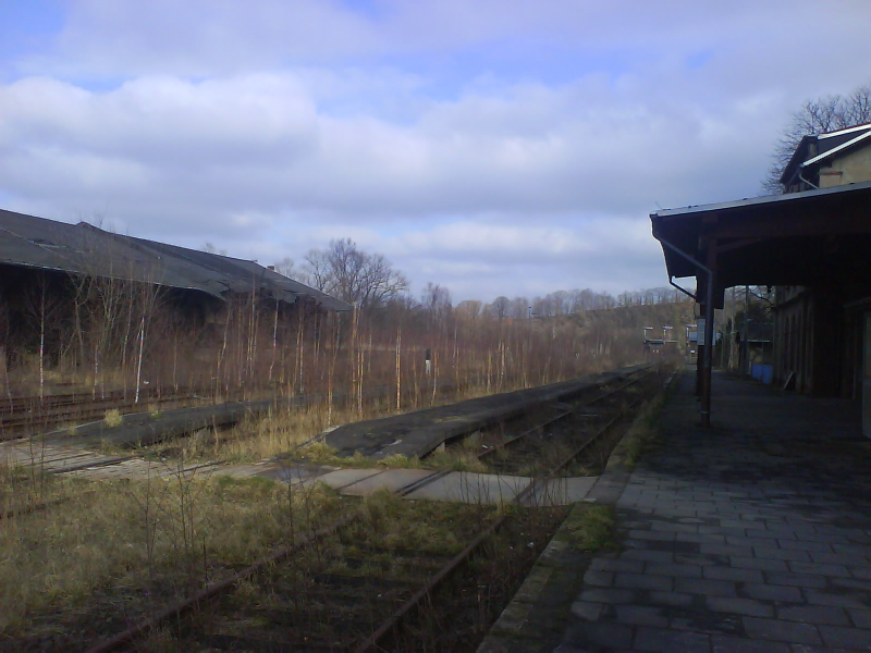 Bahnhof Rochlitz in Sachsen im Februar 2007.