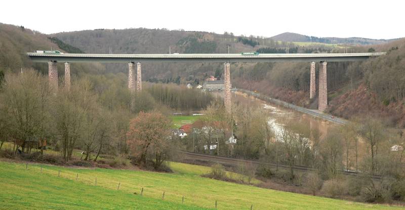 Werratalbrücke Hedemünden von Laubach gesehen