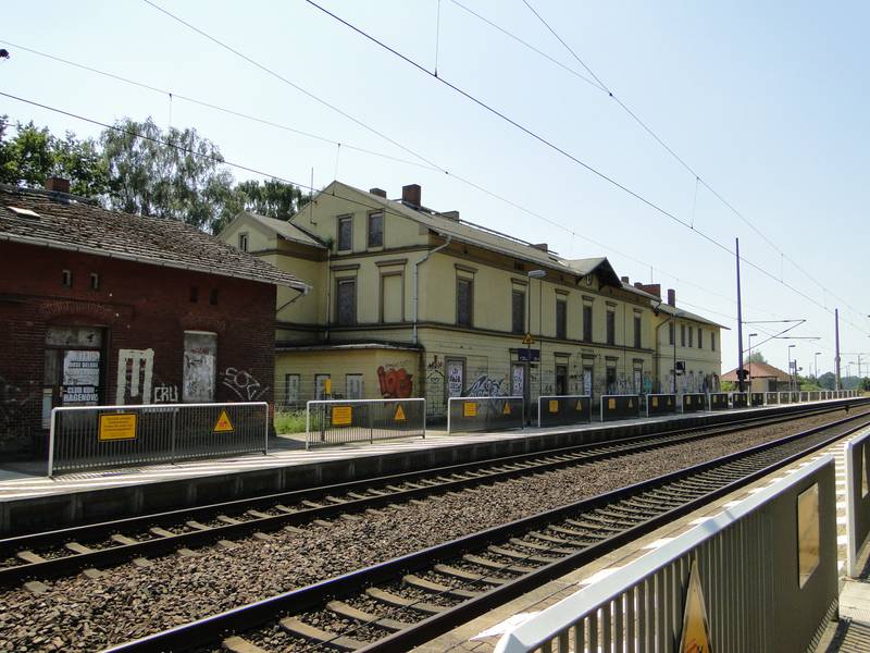 Train station in Bahnhof-Pritzier, district Ludwigslust-Parchim, Mecklenburg-Vorpommern, Germany