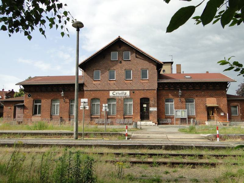 Train station in Crivitz, district Ludwigslust-Parchim, Mecklenburg-Vorpommern, Germany