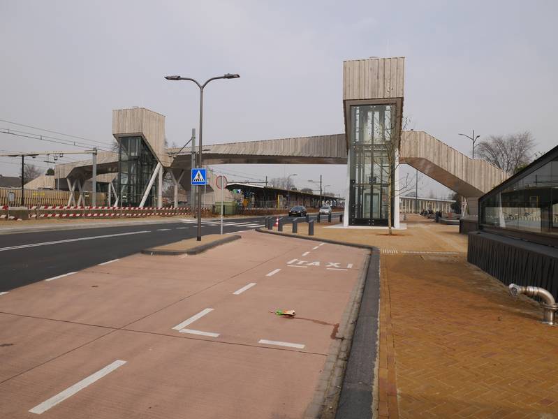 The new footbridge at Dieren railway station in the Dutch province of Gelderland