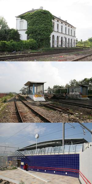 Alledrie de stations Abcoude. Uit 1871, 1970 en 2006.