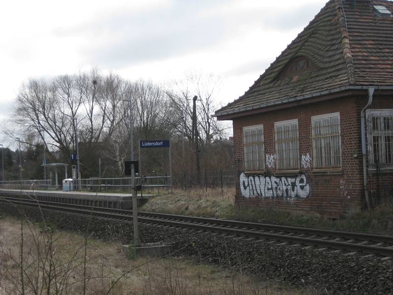 Railroad station Lüdersdorf, Mecklenburg.