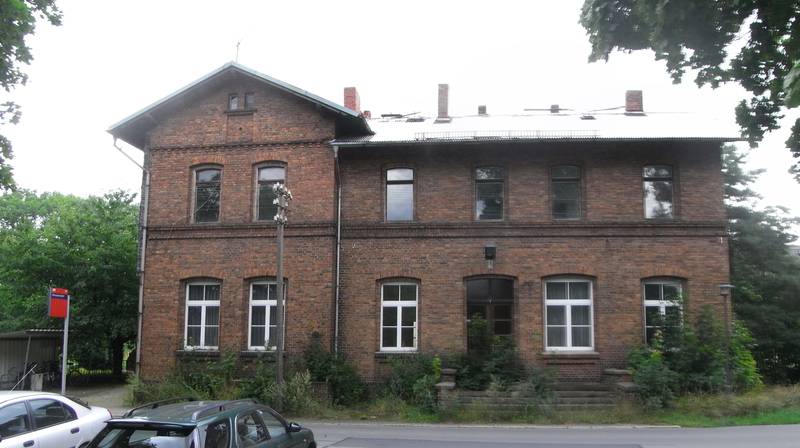 Former train station building of Uhsmannsdorf, Görlitz district, Saxony, Germany
