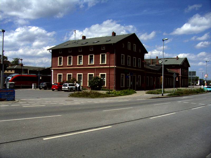 Empfangsgebäude des Bahnhofs Kamenz, Landkreis Kamenz in Sachsen