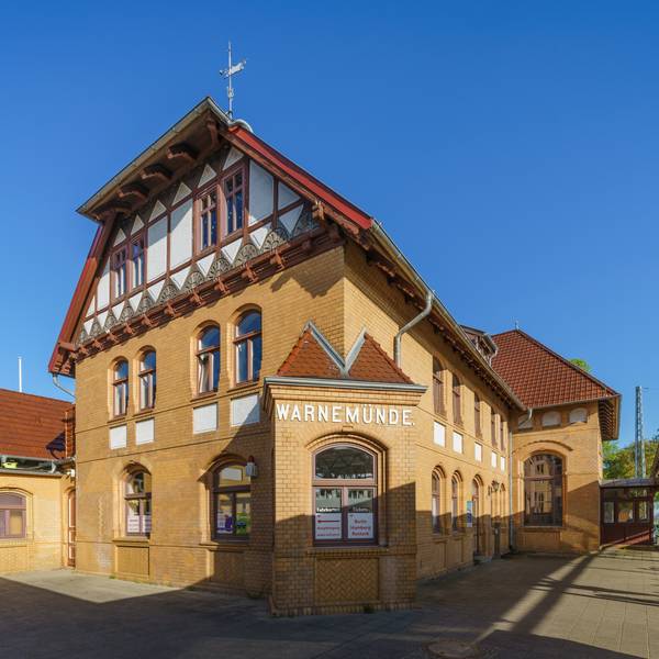 Railway station in Warnemünde, Rostock, Germany