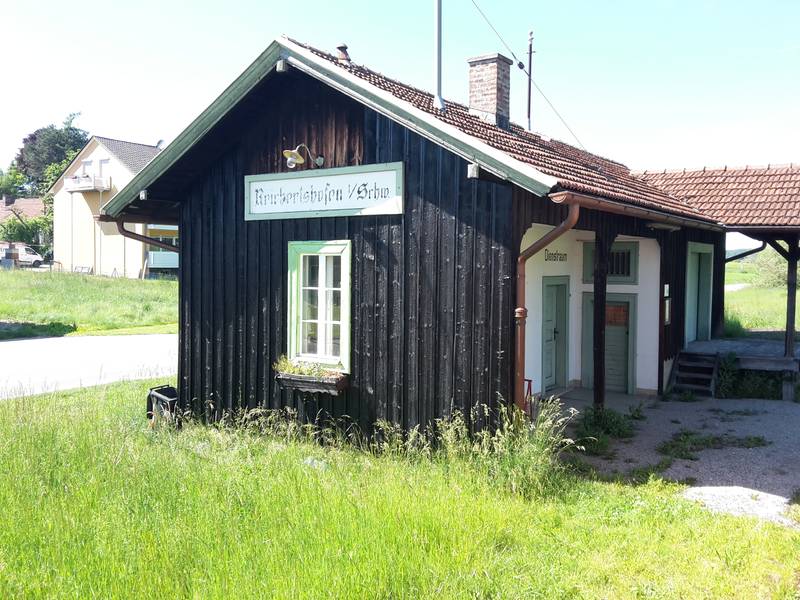Train Station Reichertshofen at the Staudenbahn in Bavaria Swabians