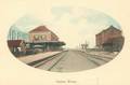 161550, Gezicht op het H.S.M.-station Weesp te Weesp, met rechts het reservoirgebouw.