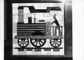 156037, Afbeelding van een gedeelte van het door Kees Wuisman ontworpen mozaïek in de loketbalie van N.S.-station Emmen te Emmen., Nederlandse Spoorwegen, fotograaf