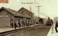 BLANGY sur BRESLE (Seine-Inférieure) - La gare et l'arrivée du train.