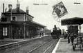 VOVES - La Gare (carte toilée) - Editeur : Dauvilliers.