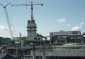 801718, Gezicht op het in aanbouw zijnde nieuwe Centraal Station te Utrecht (Utrecht C.S., Stationsplein), met links de toekomstige Katreinetoren., Meijnen, W., fotograaf