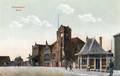 13094, Gezicht op de voorgevel van het station te  Amersfoort; met rechts een kiosk.