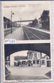 LA ROCHE- CARTE DOUBLE-VUE- LA GARE ET LE CAFE DU PONT