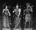 156710, Afbeelding van een wandschildering met personificaties van West-Indië, Nederland en Oost-Indië in het trappenhuis van het koninklijk paviljoen van het  N.S.-station Amsterdam C.S. te Amsterdam., Nederlandse Spoorwegen, fotograaf
