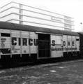 154145, Afbeelding van een olifant in een speciale olifantenwagon van Circus Krone op het N.S.-station Utrecht C.S. te Utrecht., Nederlandse Spoorwegen, fotograaf