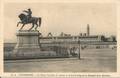 60 A - CHERBOURG - La Statue Napoléon 1er devant la Nouvelle Plage et la Nouvelle Gare Maritime.