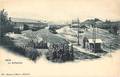 REF 54- irun - la estacion - gare ligne de chemin de fer -carte bon etat -