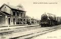 BESSE sur BRAYE (Sarthe) - La gare et le train.