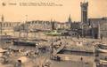 CPA OOSTENDE OSTENDE LA STATION ET PANORAMA DE L'ENTREE DE LA VILLE