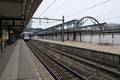 900481, Gezicht op de gedeeltelijk gedemonteerde perronkap op het derde perron van het N.S.-station Utrecht Centraal (Centraal Station) te Utrecht., Lansink, V.M., fotograaf