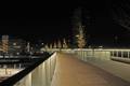 832329, Gezicht op de Moreelsebrug over het Centraal Station te Utrecht, bij avond., Lansink, V.M., fotograaf