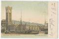 Ostende GARE et BASSIN non div. coloriée voyagée 1903 Van Cortenbergh Fils