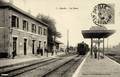 1 - ONVILLE (Meurthe et Moselle) - Vue intérieure de la gare - Arrivée d'un train - Editeur : Danjoux, buraliste.