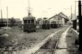 DIJON (Côte-d'Or) - Le dépôt des tramways - Au fond du cliché, la gare de Dijon-Canal en 1953.