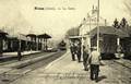 RIVES (Isère) - La Gare, arrivée d'un Train - Editeur : Cottel, buraliste.