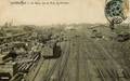 MAUBEUGE (Nord) - La gare, vue du pont de Ferrière.