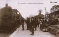 16 - Chauny (Aisne) - la gare à l'arrivée du train - Editeur : A. Baticle.