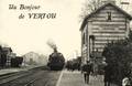 Un bonjour de VERTOU (Loire-Inf.) - La Gare et le Train - Editeur : Artaud et Nozais à Nantes.