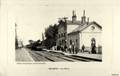 SALBRIS (L. et C.) - La gare - Arrivée d'un train - Editeur : Javoy-Auger, épicerie-mercerie.