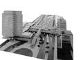 805128, Afbeelding van de maquette van het ontworpen Stationsplein en Centraal Station te Utrecht met de traverse over het stadsbusstation en op de achtergrond het Stationsplateau., Gemeentearchief Utrecht, fotograaf