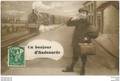 Belgique. AUDENARDE. Un bonjour de la Gare avec Train et locomotive 1913
