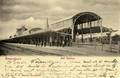 165135, Gezicht op het tweede perron van het (nieuwe) H.S.M.-station Amersfoort te Amersfoort, nog vóór de bouw van de voetbrug naar het hoofdgebouw.