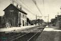 AMBAZAC (Haute-Vienne) - Vue de la gare vers 1960.