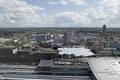 903200, Overzicht van het kantoor- en winkelcentrum Hoog Catharijne te Utrecht, vanaf de 21e verdieping van het Stadskantoor, met op de voorgrond het Centraal Station., Het Utrechts Archief, fotograaf