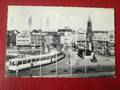VIEUX TRAM SUR LA PLACE DE LA STATION À BLANKENBERGE BELGIQU CARTE POSTALE ENVOYÉE VERS GRIMBERGEN 1964 + 1 REPRODUCTION