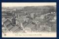 Ciney. Vue à vol d'oiseau du côté de la gare . Train en gare. 1911
