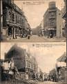 Tamines - Lot 2 cartes - Rue de la Station avant et après occupation allemande