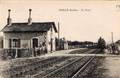 TEILLE (Sarthe) - La gare et le train.