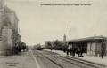 SAINT-PIERRE sur DIVES (Calvados) - La gare et l'église de Douville.