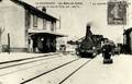 LA CHAISE-DIEU (Haute-Loire) - La Gare en hiver, arrivée du train de Vichy (altitude 1080 m) - Editeur : Imprimeries Réunies à Nancy.