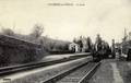 VILLEDIEU les POELES (Manche) - La gare et le train.