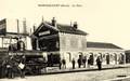 MONTESCOURT (Aisne) - La nouvelle Gare et locomotive.