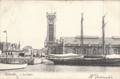 cpa/pk 1905 Ostende Oostende La Gare Station Zeilboot