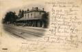 Souvenir d'Héming, Lorraine - La Gare - Editeur : A. Bergeret à Nancy.